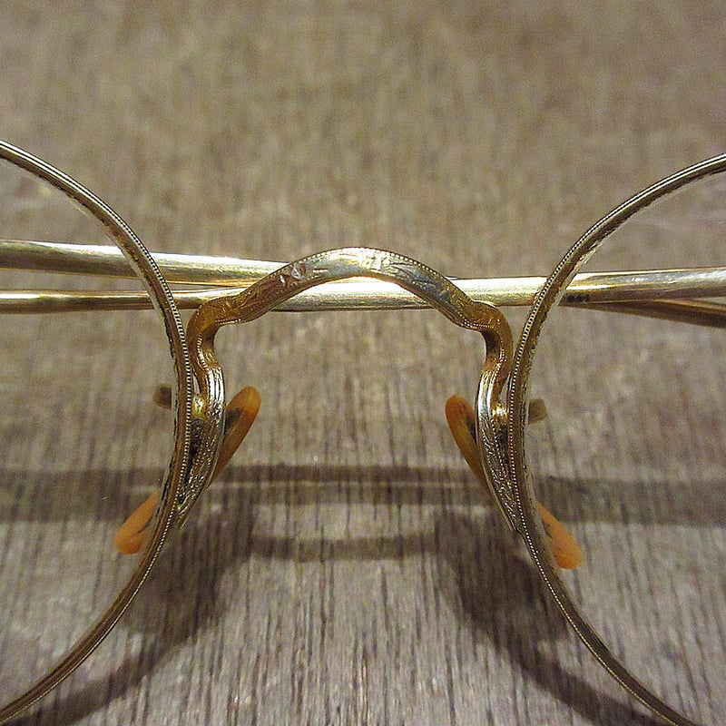 ビンテージ40's○B&L 1/10 12KGF FUL-VUE彫金ボストン眼鏡○220207