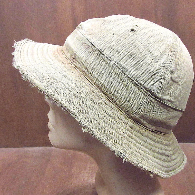 ビンテージ40's○US.ARMY HBTハット○231203j6-m-ht-ot帽子1940
