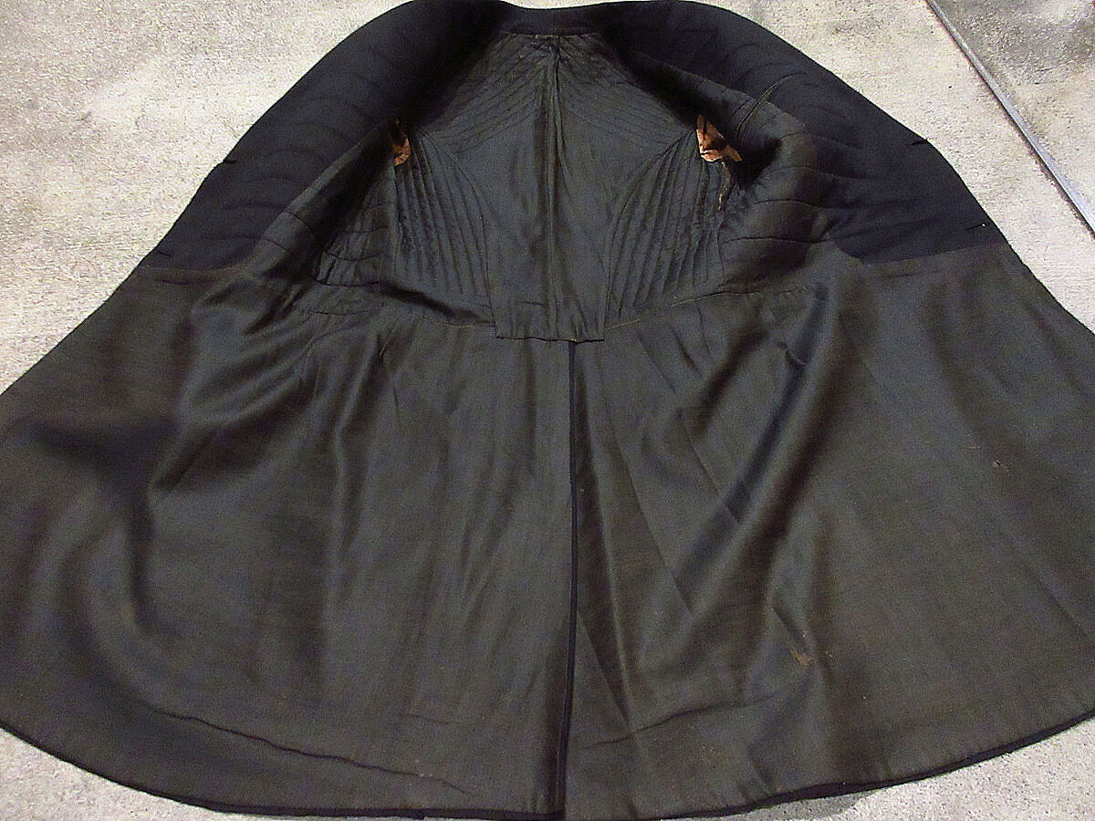 ビンテージ1870's○フロックコートセットアップスリーピース黒 ビンテージ1870's○フロックコートセットアップスリーピース黒