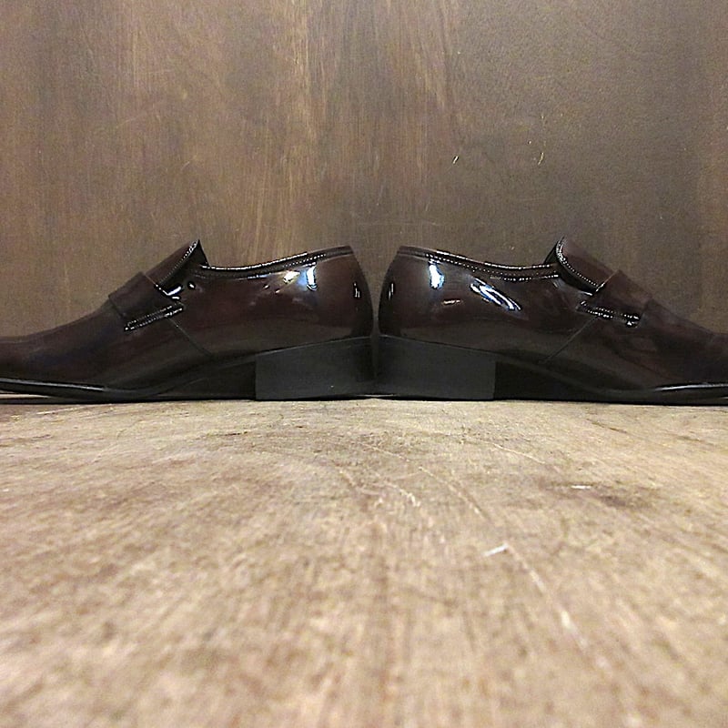 ビンテージ70's○DEADSTOCK FREEMANエナメルローファー茶size 7 1/2