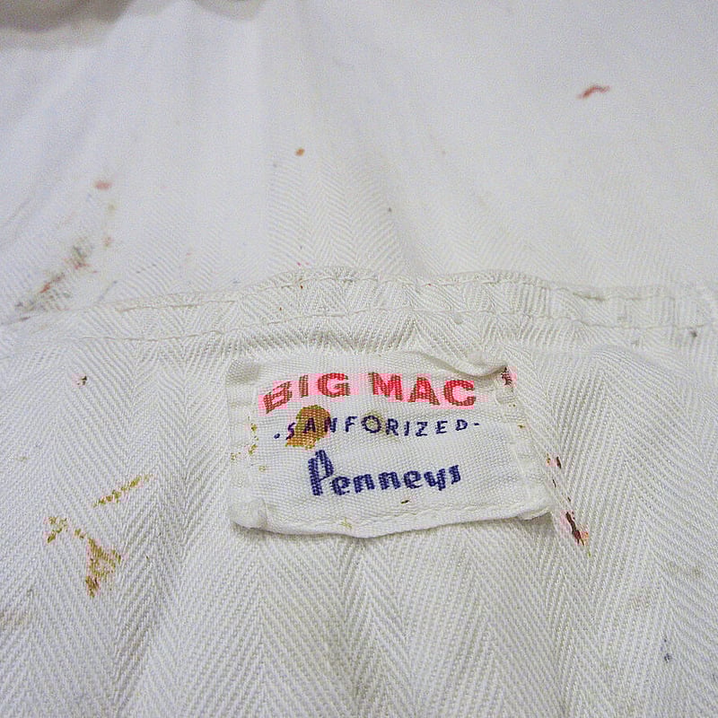 ペッツ☆ビンテージ☆大量まとめ売り ビンテージ60's○BIG MAC Penneys HBTオールインワン白size 34 S