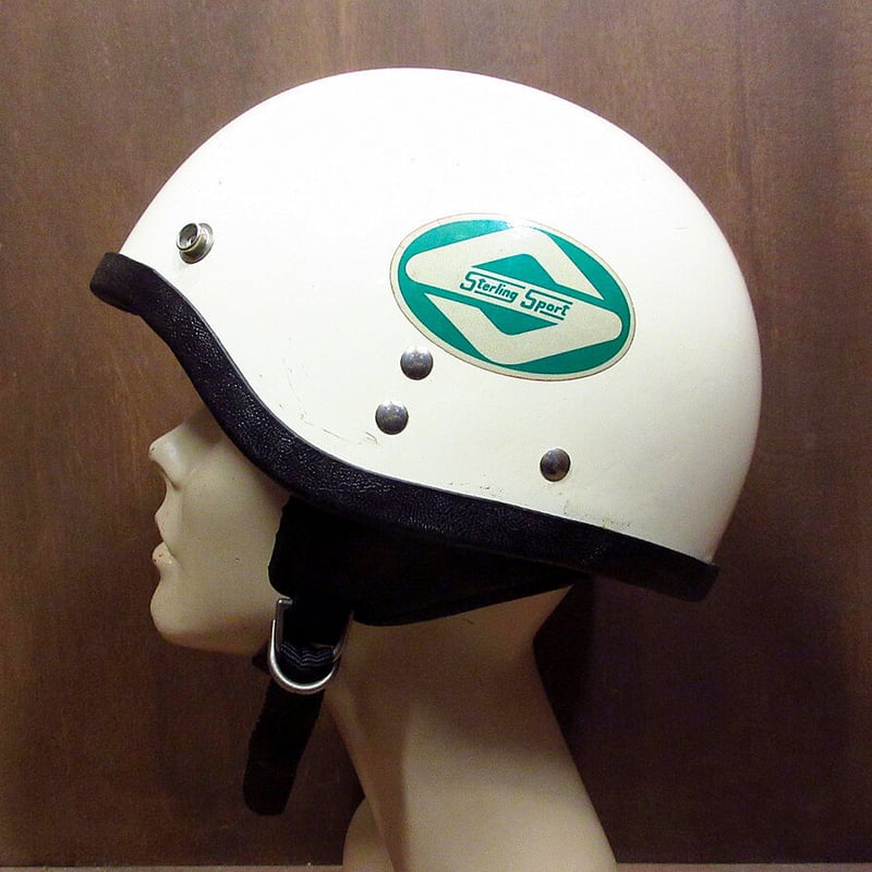 Sシェル！Sterling Sport ハーフヘルメット　ビンテージヘルメット ビンテージ60's○Sterling Sport ハーフヘルメット白 L○210714j6-h