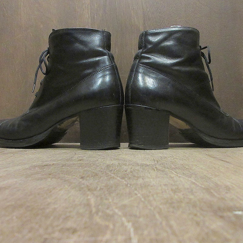 ビンテージ○BRONXレディースレザーヒールブーツ黒○250415j5-w-bt