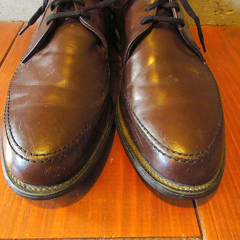 ビンテージ70's○Uチップシューズ茶size 9EE○231127k8-m-dshs-27c