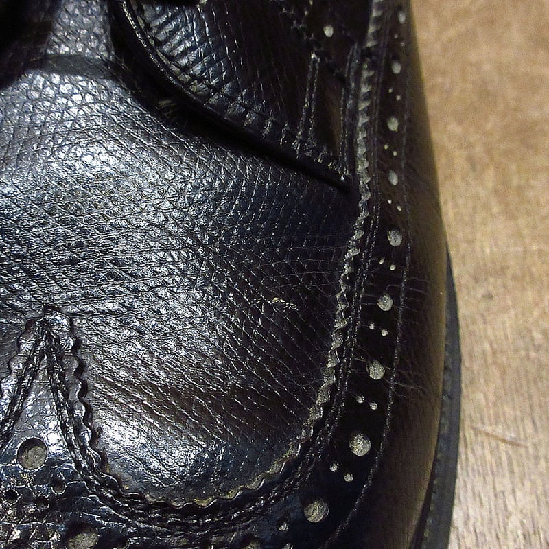 ビンテージ70's80's○ウイングチップシューズ黒size 10 1/2○231112i1-