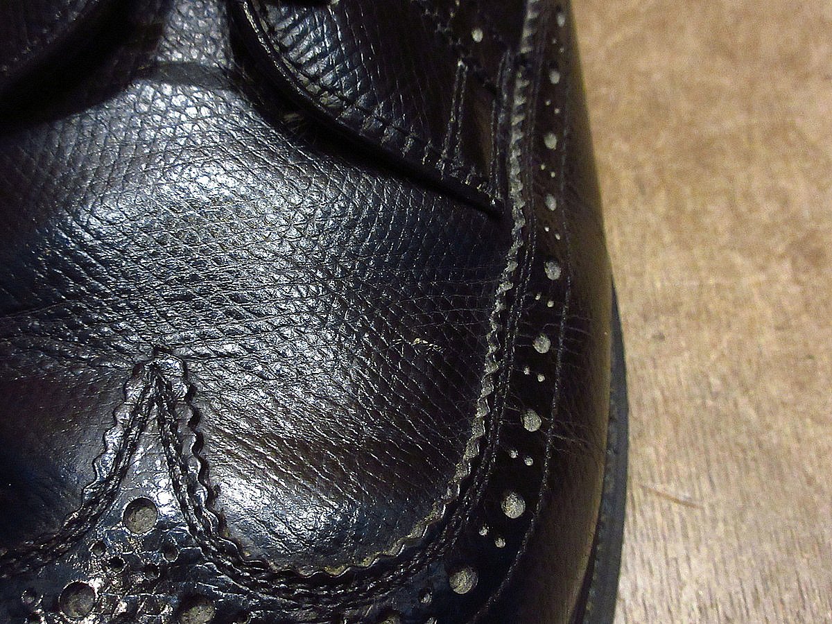ビンテージ70's80's○ウイングチップシューズ黒size 10 1/2○231112i1-