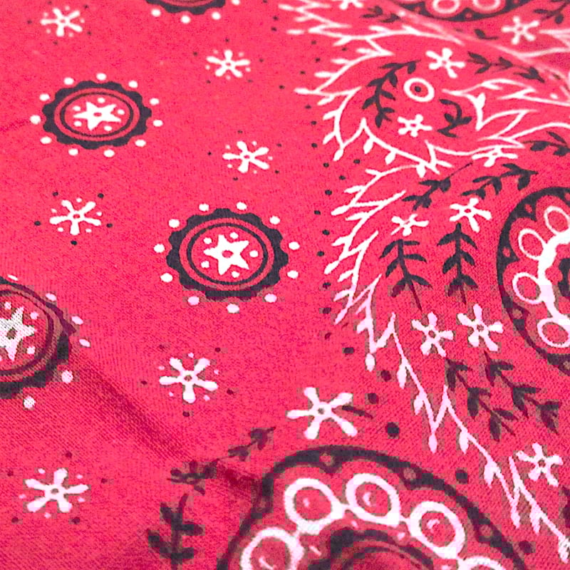 ビンテージ40's50's○FAST COLOR下鼻象マークコットンバンダナ赤