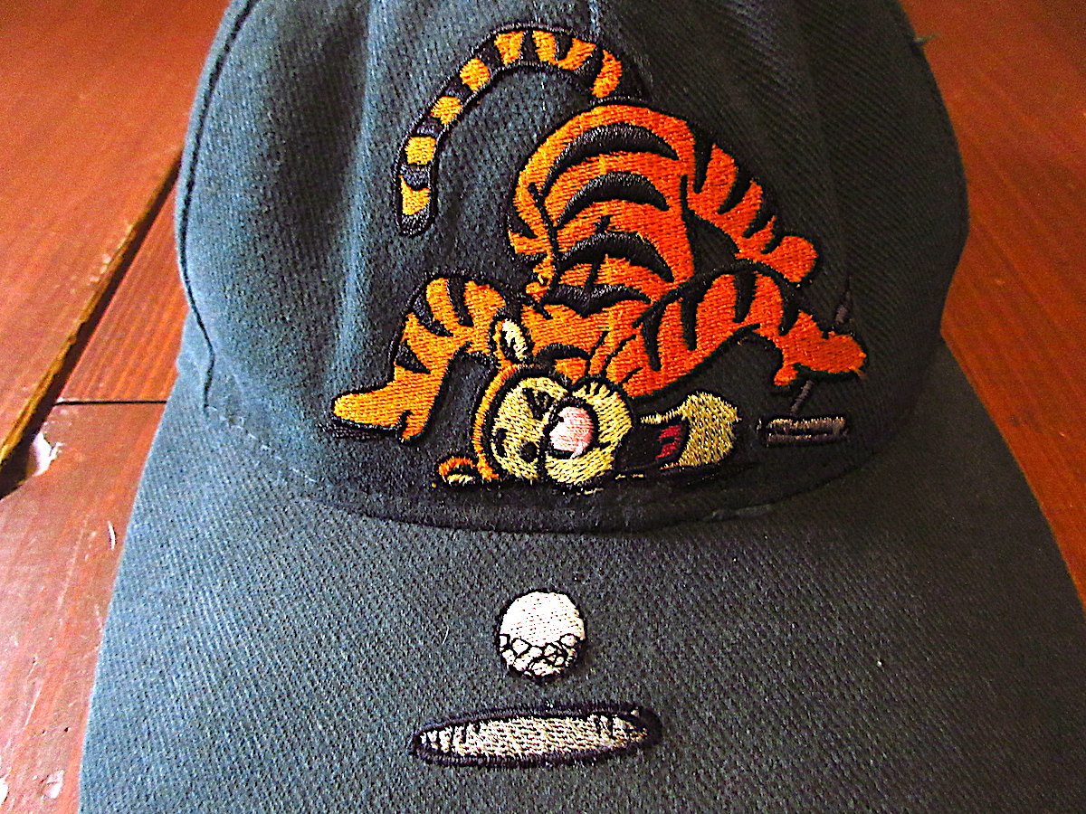 ビンテージ90's○Disneyティガー刺繍入りキャップ深緑○250727j2-m-cp