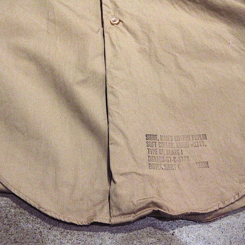 ビンテージ60's○U.S.ARMYコットンポプリン長袖シャツカーキsize 15 x