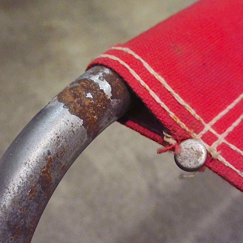 ビンテージ○CAL-DAKアウトドアフォールディングチェア赤A○250624m7