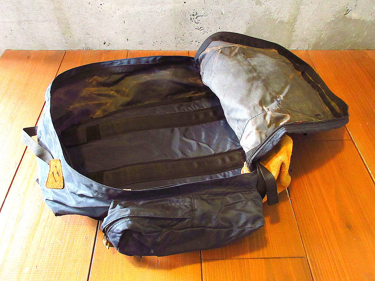 ビンテージ90's○L.L.Beanボトムレザーナイロンバックパック紺