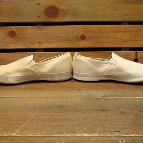 ビンテージ70's●DEADSTOCK LA CROSSE キャンバススリッポン白 Size 2 1/2●odst 1970sデッドストックキッズ子供靴スニーカー