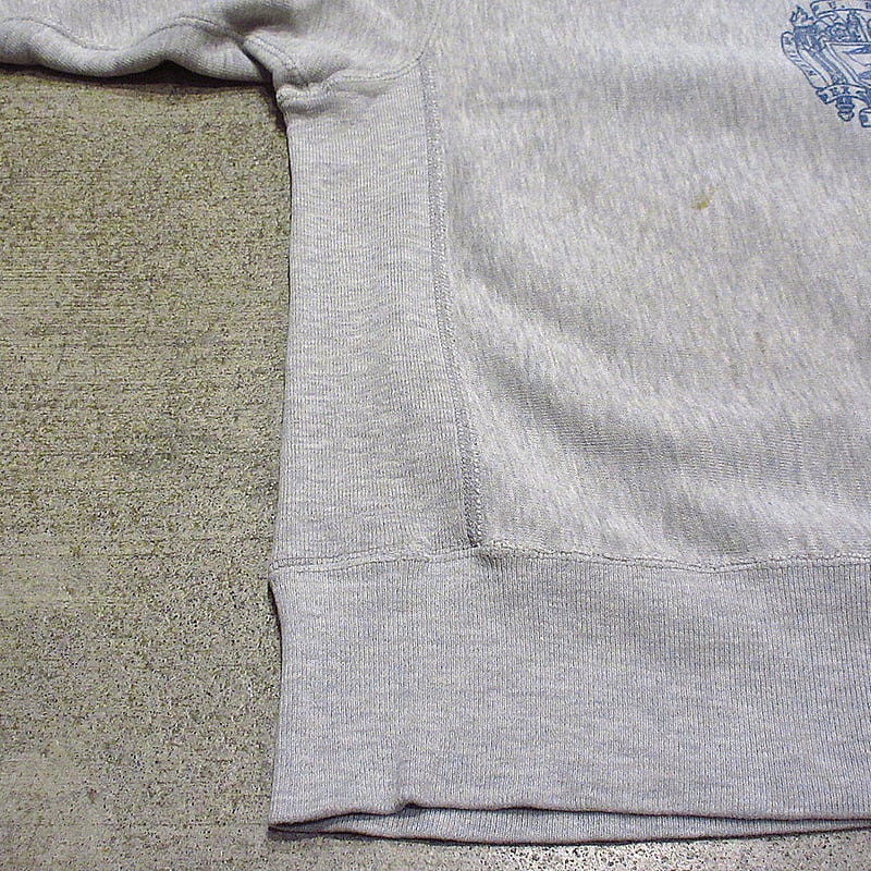 ビンテージ70's○Champion NAVY染み込みプリントリバースウィーブ