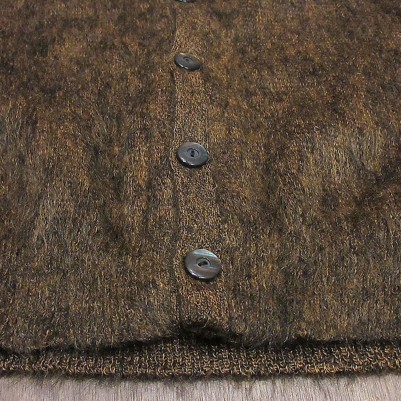 ビンテージ60's○TOWNE AND KINGモヘアニットカーディガン茶○241023i1-