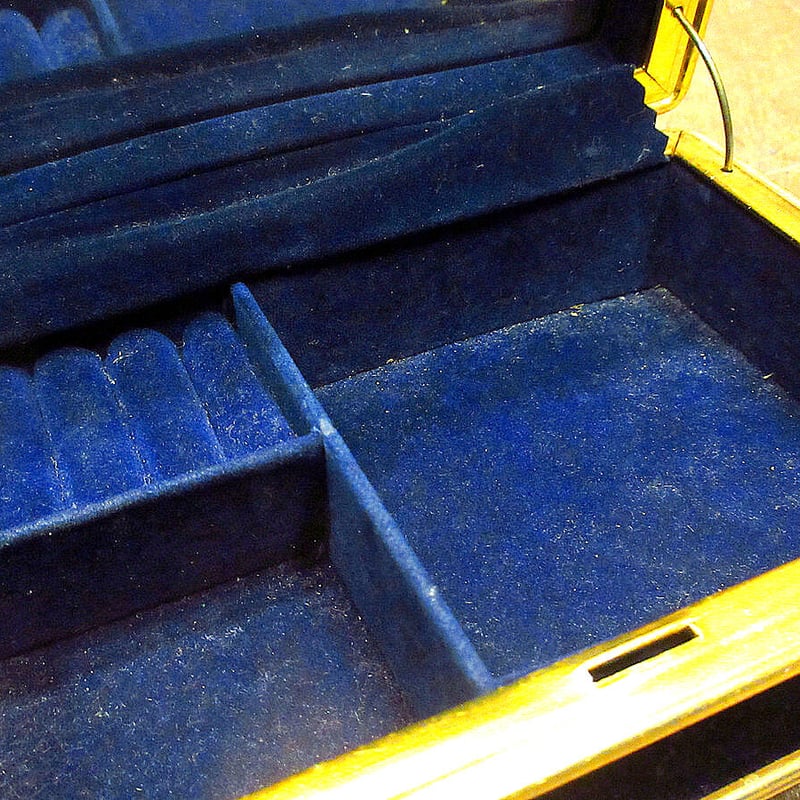 ビンテージ ○ベロアミラー付きジュエリーボックス○220926k1-bxs