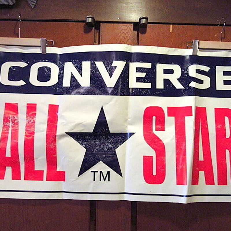 ビンテージ○CONVERSE ALL STARストアバナーsize 約61cm×約110.5c