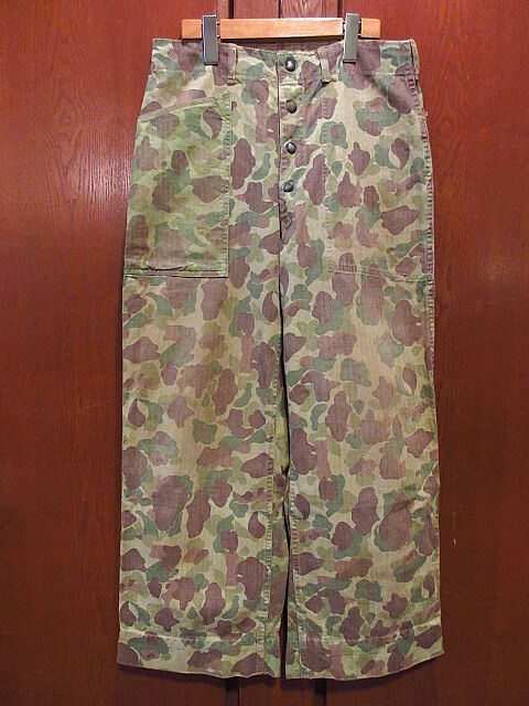 ビンテージ40's○USMC P-1942ダックハンターカモHBTパンツ1st W79cm○2 ビンテージ40's○USMC P-1942ダックハンターカモHBTパンツ1st W79cm○2
