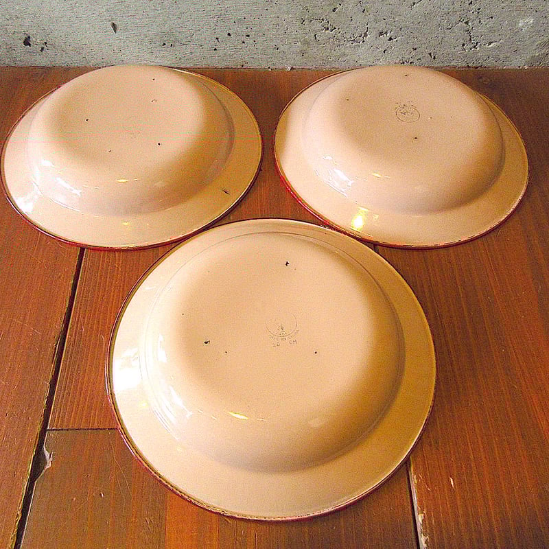 antique tamiser　ホーロープレート antiques tamiser タミゼ ホーロー皿4枚セット 使用品