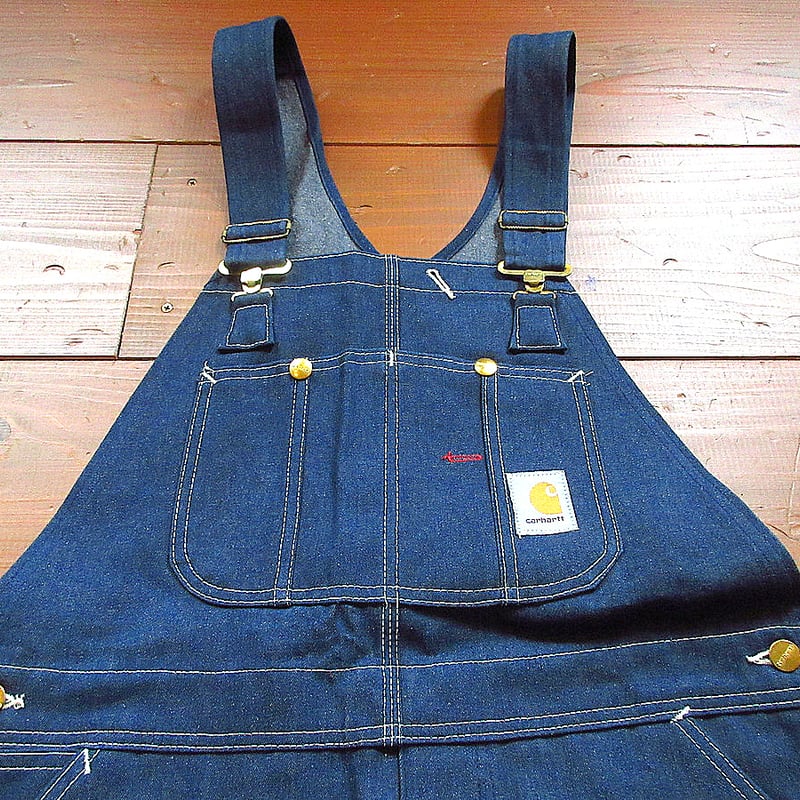 カーハートデニムオーバーオール デッドストック ビンテージ80's○DEADSTOCK Carharttデニムオーバーオール表記38×30○2