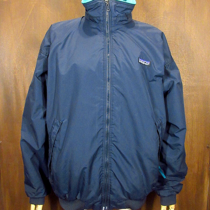 ビンテージ90's○Patagonia ナイロンシェルフリースジャケット紺 14