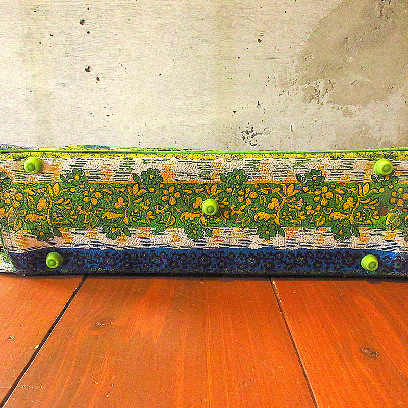 ビンテージ70's○レトロ花柄トランクケース○240531k7-bag-trk 1970s鞄