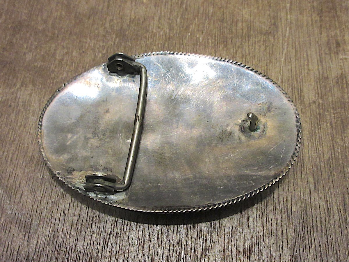 ビンテージ○ターコイズシルバーバックル○250622z3-otaccメキシカン