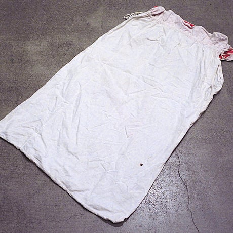 ビンテージ~60's●刺繍入りツートンランドリーバッグ●250729m5-bag-otコットン袋収納インテリア雑貨