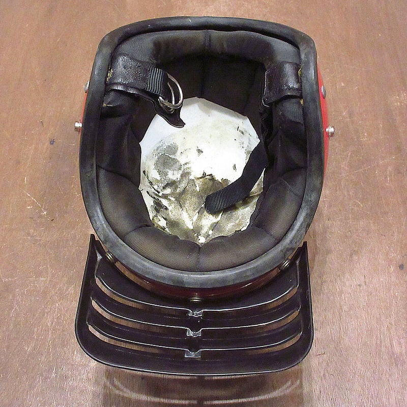 ACE CAFE ジェットヘルメット ビンテージ　超美品 Yahoo!オークション - 70s KAWASAKI ジェットヘルメット 目深加工済み