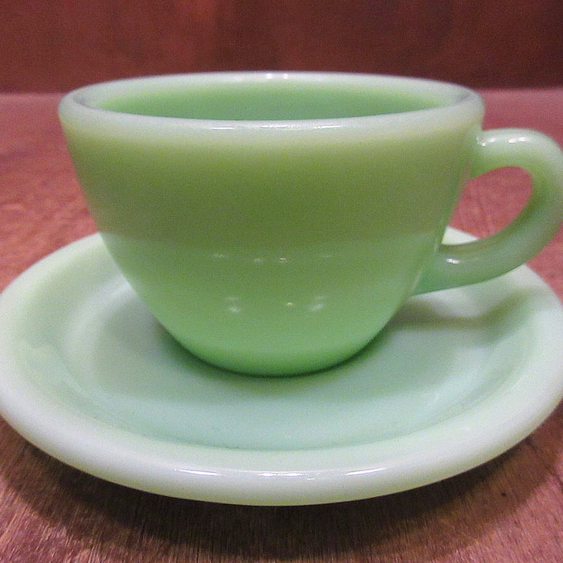 40s-50s【FireKing】ジェダイ エキストラヘビーカップ＆ソーサー