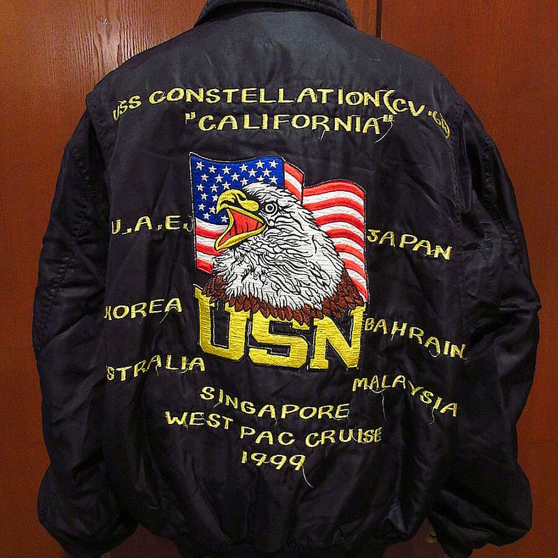 60s USS US NAVY ツワージャケット 60'S U.S NAVY SOUVENIR TOUR JACKET BLACK 60年代 スーベニア ツアー