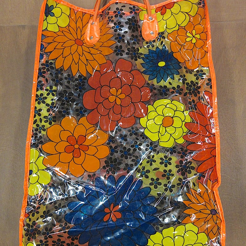 ビンテージ70's○レトロフラワービーチバッグ○250822z6-bag-ot花柄