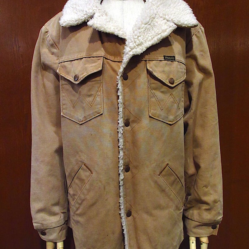 ビンテージ70's○Wrangler裏地ボアダック地ランチコートsize XL