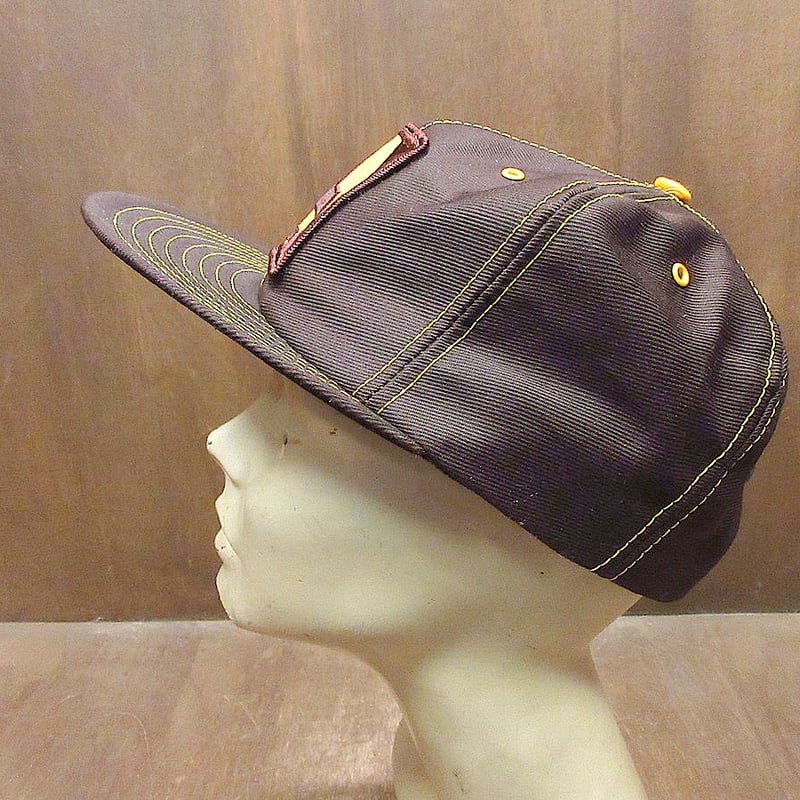 ビンテージ70's○LAWSONスナップバックキャップ茶×黄色○231206j8-m-cp