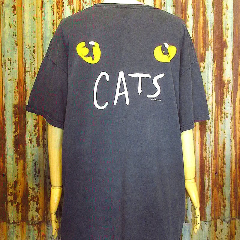 ビンテージ90's00's○CATSミュージカルTシャツ黒○240802k1-m ビンテージ90's00's○CATSミュージカルTシャツ黒○240802k1-m