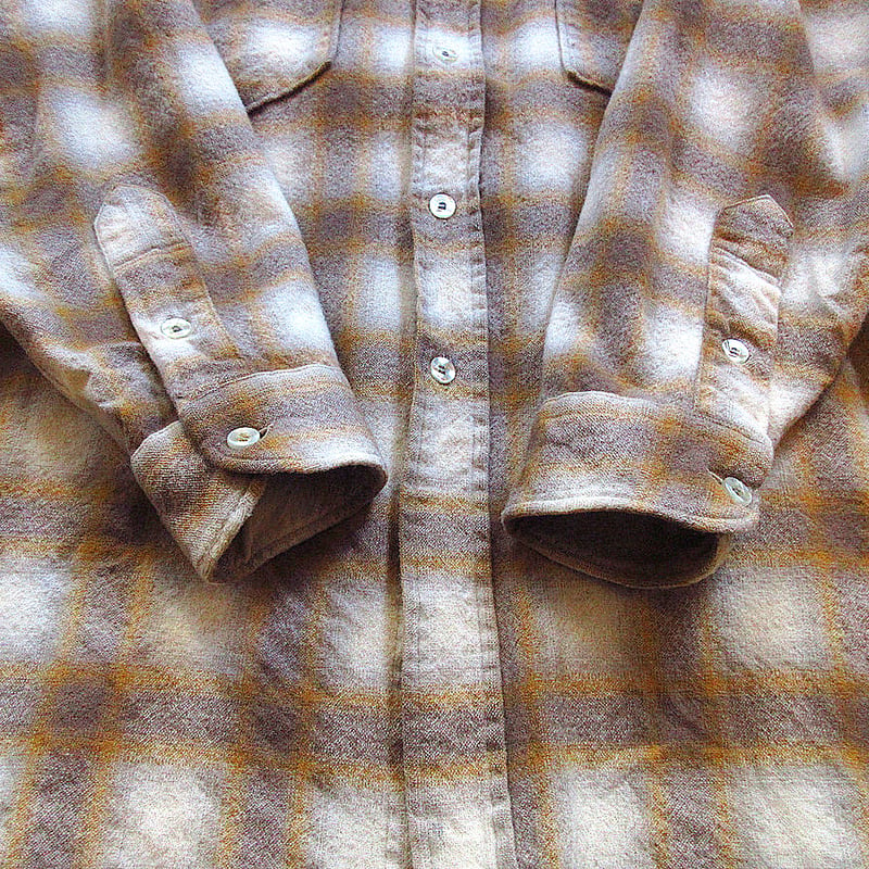 ビンテージ70's○PENDLETONチェックウール長袖シャツsize 15 1/2○2311...