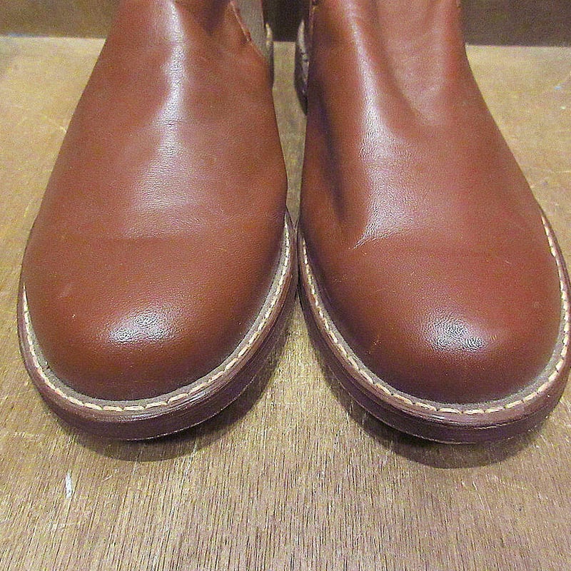 ビンテージ-80's○DEADSTOCK vulcanレザーロメオブーツ茶size 8○220