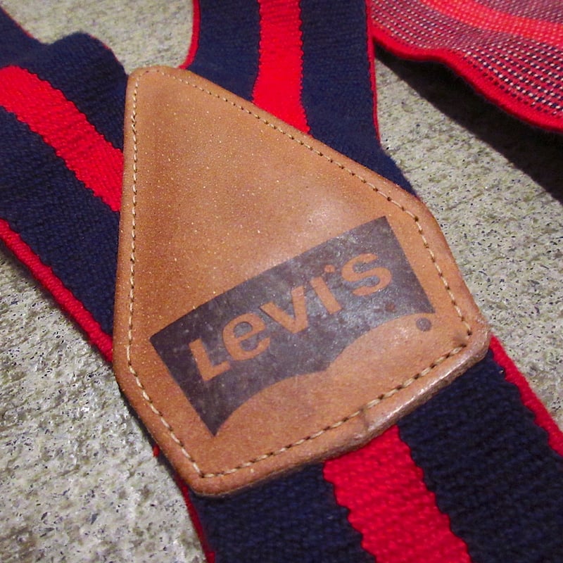 ビンテージ○Levi'sストライプボタン留めサスペンダー○240225m4 ビンテージ○Levi'sストライプボタン留めサスペンダー○240225m4