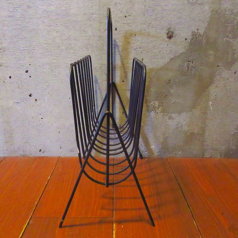 ビンテージ~70's○メタルマガジンラック○250707z7-rack金属雑誌収納