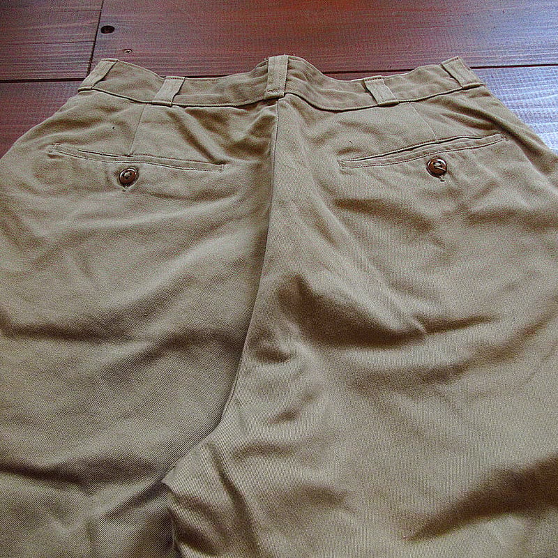 ビンテージ50's○U.S.ARMY ボタンフライチノトラウザーズ実寸 ビンテージ50's○U.S.ARMY ボタンフライチノトラウザーズ実寸