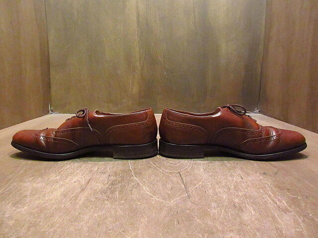 アンティーク　靴 ビンテージ80's○GRENSONウイングチップシューズ茶8 1/2 D○201119n6-m