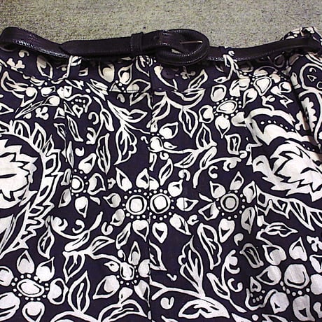 ビンテージ80's90's●907 COMPANYレディース総柄ベルト付きツータックショーツsize 10●240303m3-w-sht-w30ハーフパンツボトムス古着