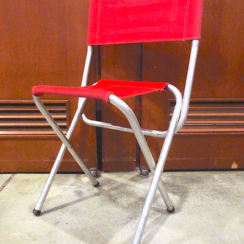 ヴィンテージ　フォールディングチェア　折りたたみ椅子 赤 ビンテージ○アウトドアフォールディングチェア赤○250704m7-chr