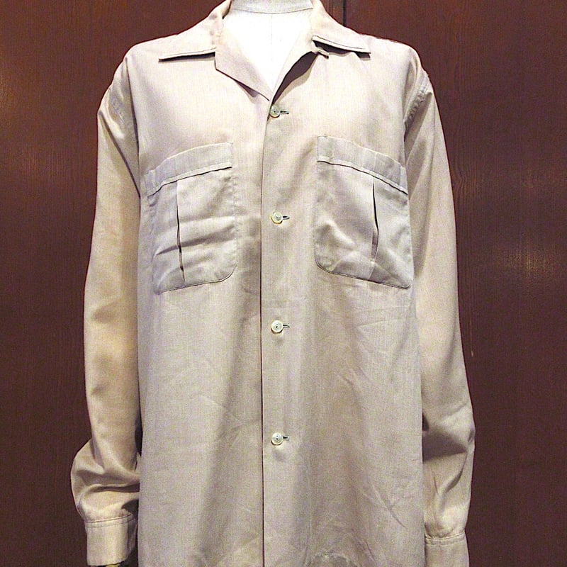 ビンテージ60's○Pennleigh長袖ループカラーシャツ茶size M○230924m3-...