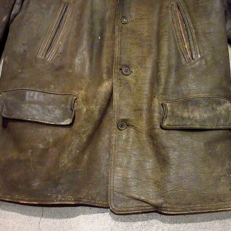 詳細不明 30s 40s バーンストーマーコート レザー カーコート ムートン 詳細不明 30s 40s バーンストーマーコート レザー カーコート ムートン