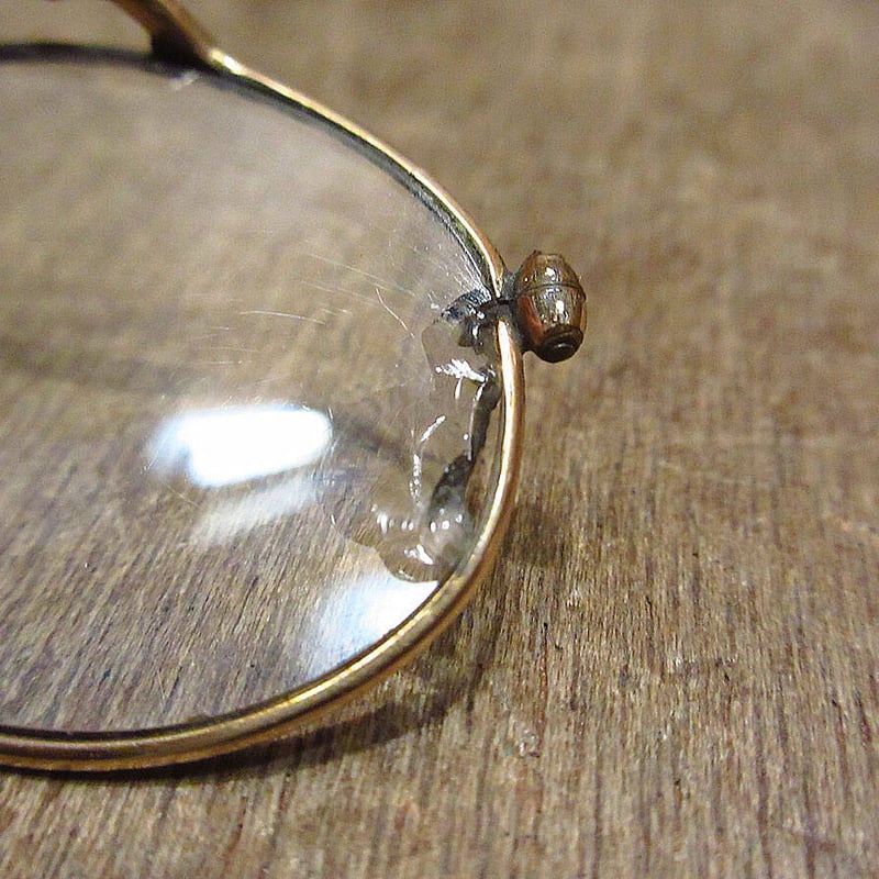 ビンテージ~30's○バースプリング型フィンチ眼鏡○221129i1-eygls