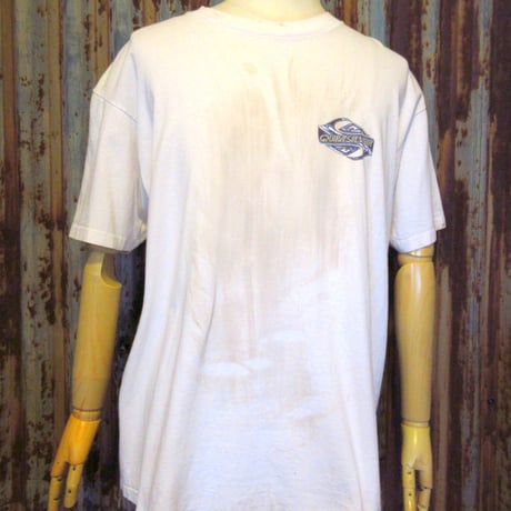 ビンテージ90s●QUIKSILVER両面プリントTシャツ白size L●241007k1-m-tsh-ot 1990sクイックシルバーサーフサーファー古着