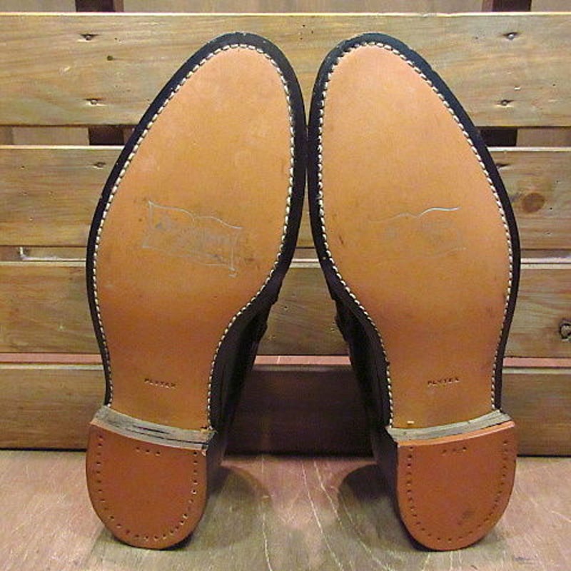 ビンテージ50's○DEADSTOCK Bondshireヴァンプローファー黒8 1/2 B○