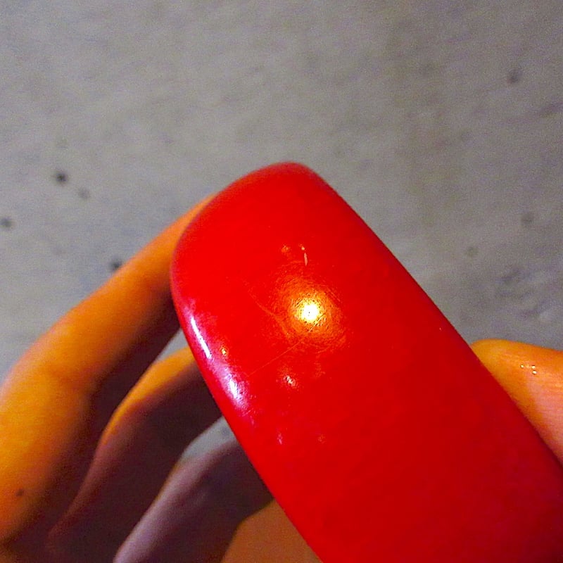 ビンテージ○ベークライトバングル赤○250922z5-bngブレスレット