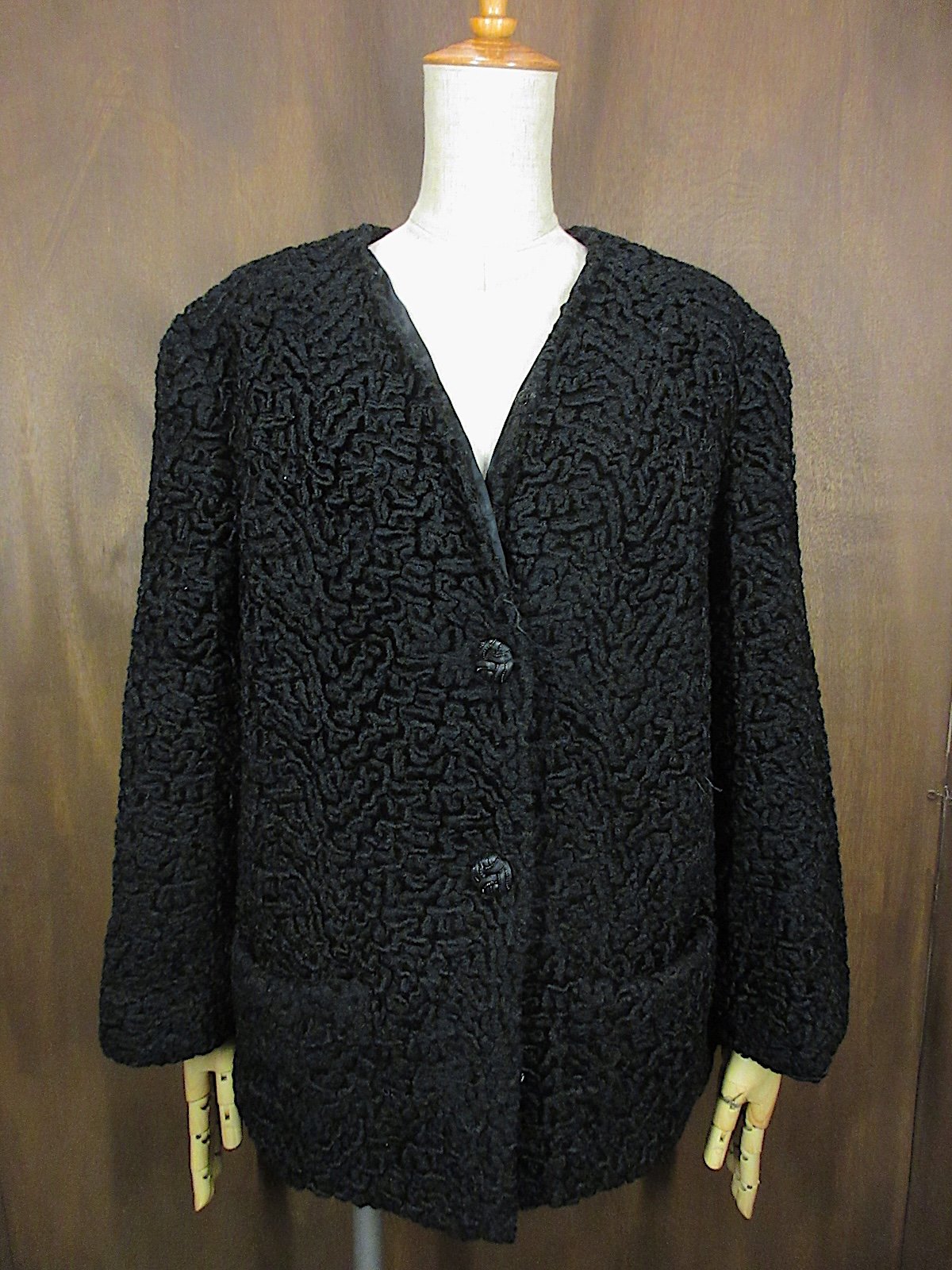 60s 黒 ブラック アクリルカーディガン 黒カーディガン 60s～ アクリルカーディガン 黒