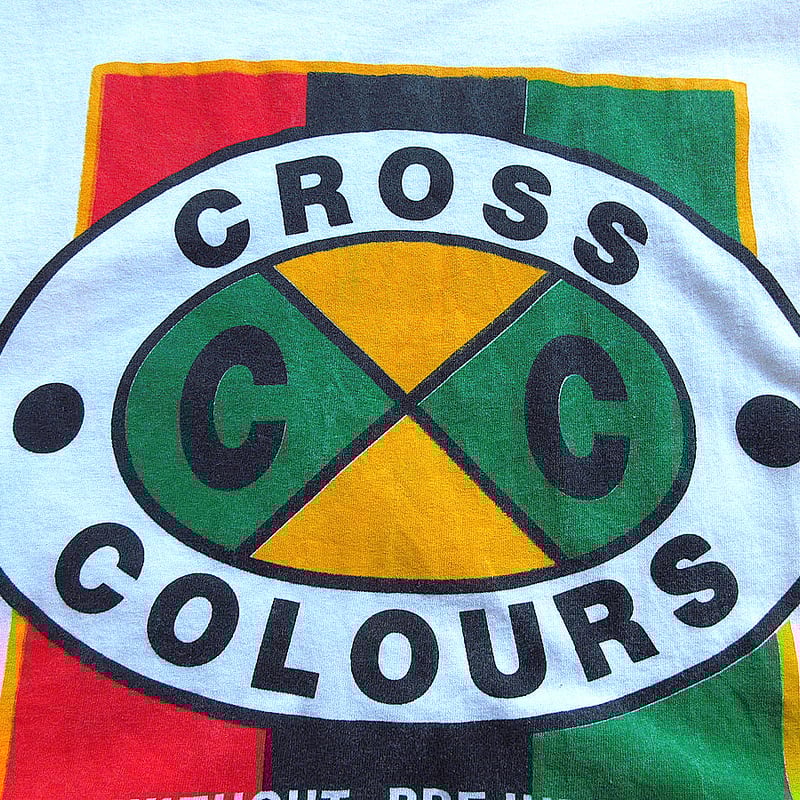 ビンテージ90's○CROSS COLOURSプリントTシャツ白size M○240802k3